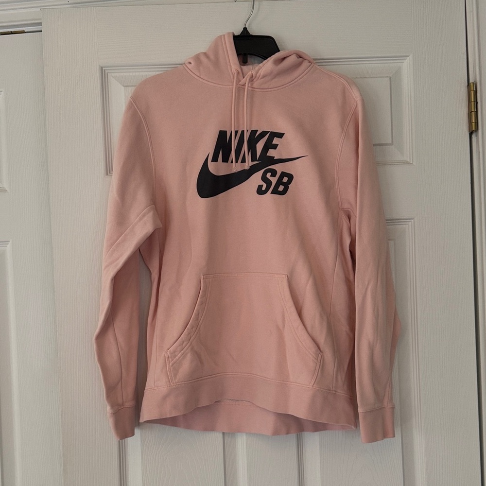 Women’s Nike SB Light Pink Hoodie with Black Logo